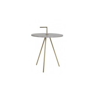 Beistelltisch Mona grau marmor, gold 42,5x56cm