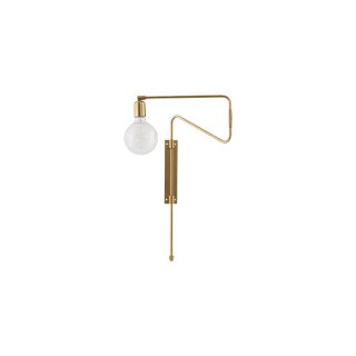 Wandlampe, Swing, Messing, L.: 35 cm, E27, max. 25 Watt, 2,2 m Kabel